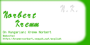 norbert kremm business card